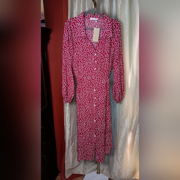 Shibever Dresses & Skirts - Shibever Women's Floral Red Dress Size XL